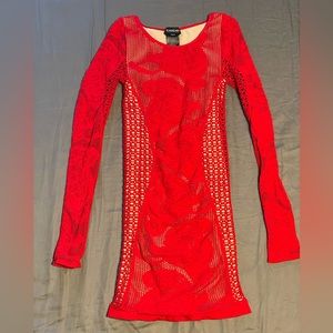 Red bodycon dress by Bebe